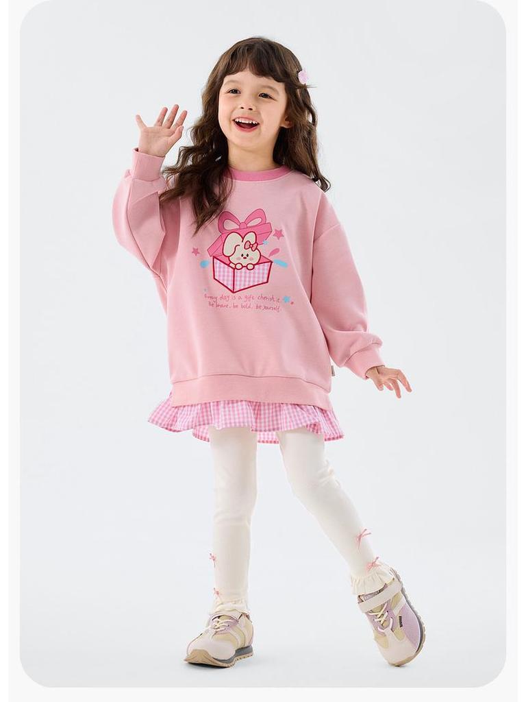 Dudu Home Girls' Spring Hoodie & Pants Two-Piece Set: Sweet Children's Clothing