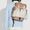 New COACH Leather Backpack Large Men's Beige & Brown C3802-OLSMR