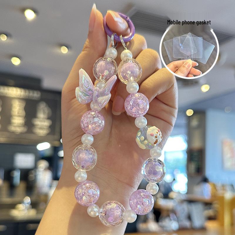 

Намисто з підвіскою-метеликом з імітацією потрісканого льоду: Подарунок - брелок для телефону, машини та сумки