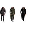 Winter Men's Hooded Fleece Jumpsuit with Solid Color and Color Blocking Casual Workwear Set for Men