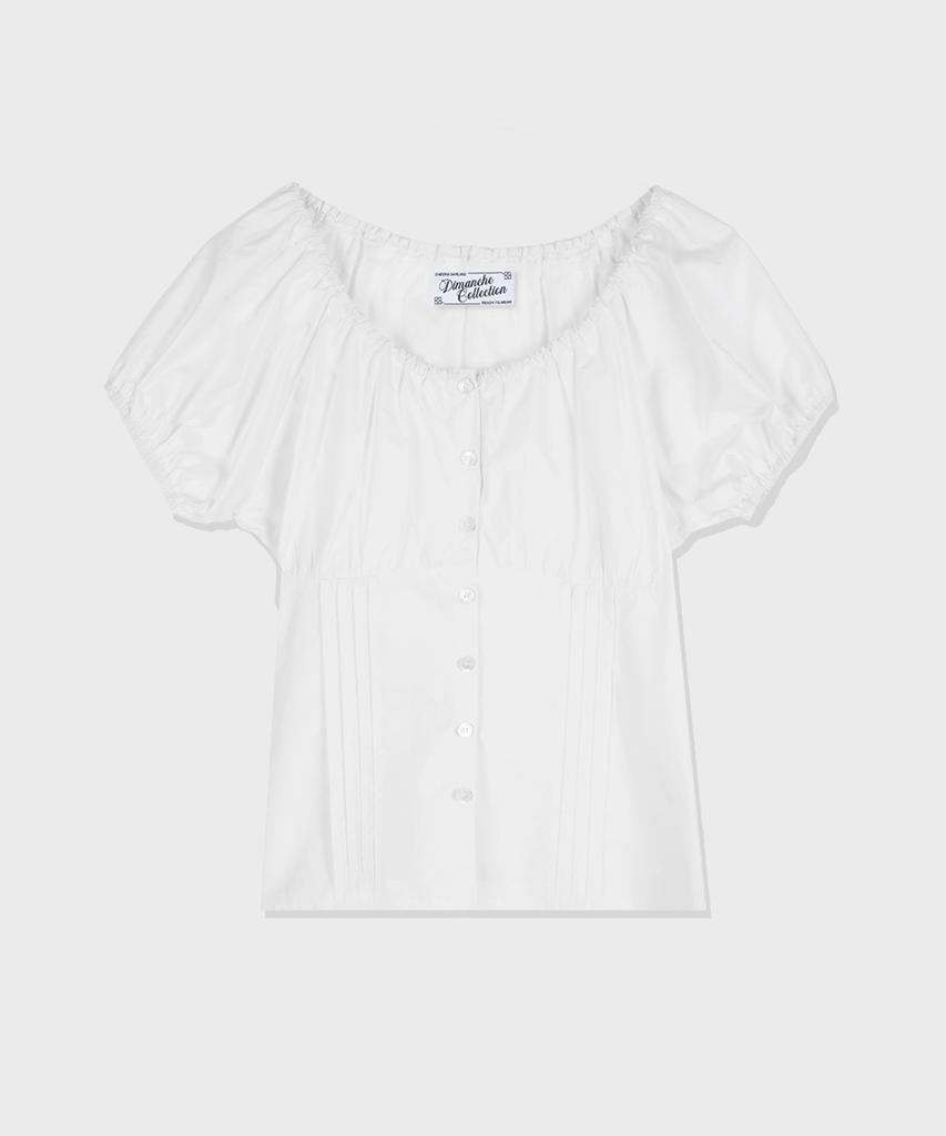 DIMANCHE Sunday Puff Blouse (White)