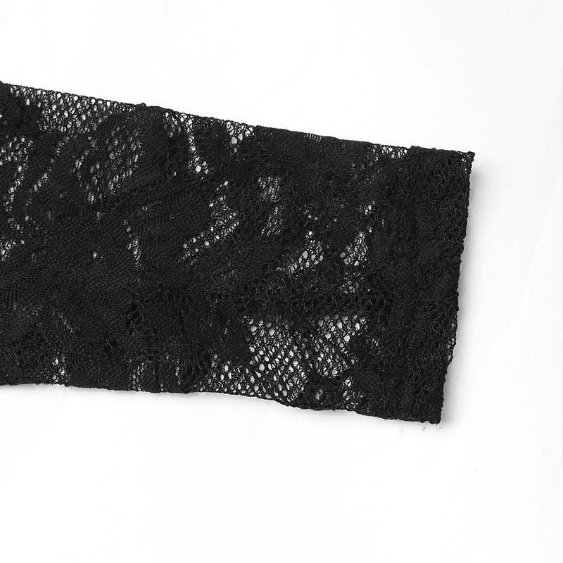 Elegant Lace Trim Bodycon Black Bodysuit with Square Neck