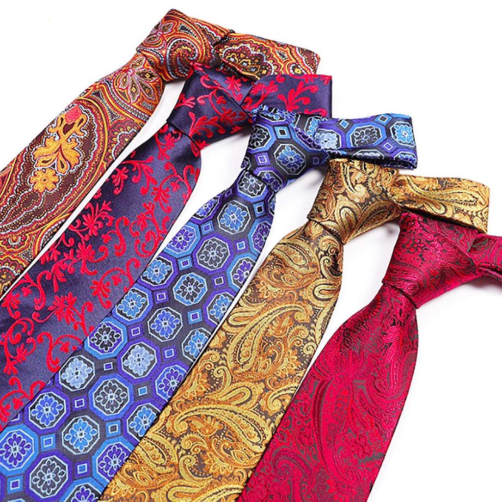 WHITE FANG Paisley Necktie, Washable, Solid Color, for Suits, Business, and Stylish Men's, NC009 (02: Brown)