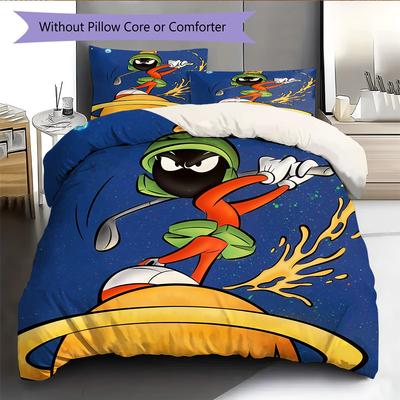 Marvin the Martian Pattern Bedding Quilt Set Home Decoration Gift (1 * Duvet Cover + 2 * Pillowcase Without Core)
