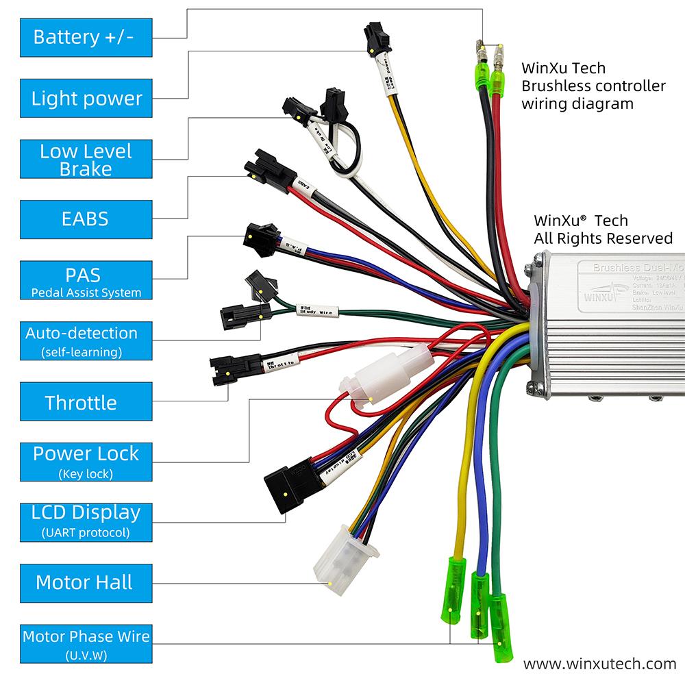 Ebike Brushless Motor Controller 500W 22A 36V 48V with S866 LCD Color Display Set for Electric Mountain Bike Scooter Accessories