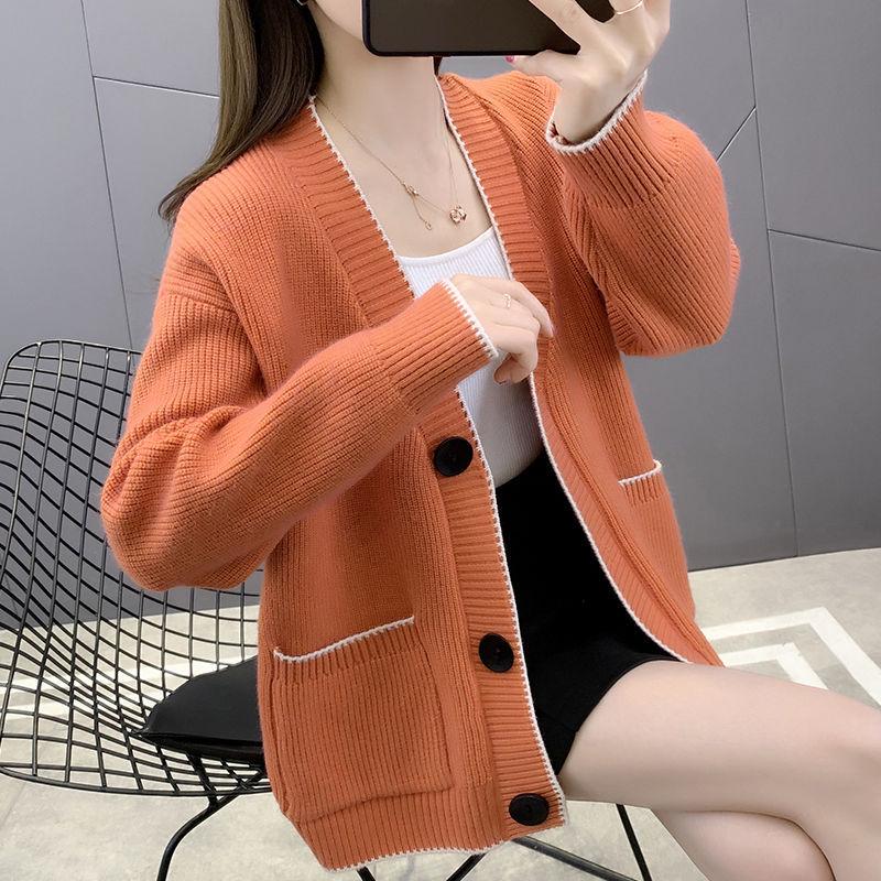 2024 Autumn Women's Fashionable Loose Knit Cardigan Sweater - Little Fragrant Style