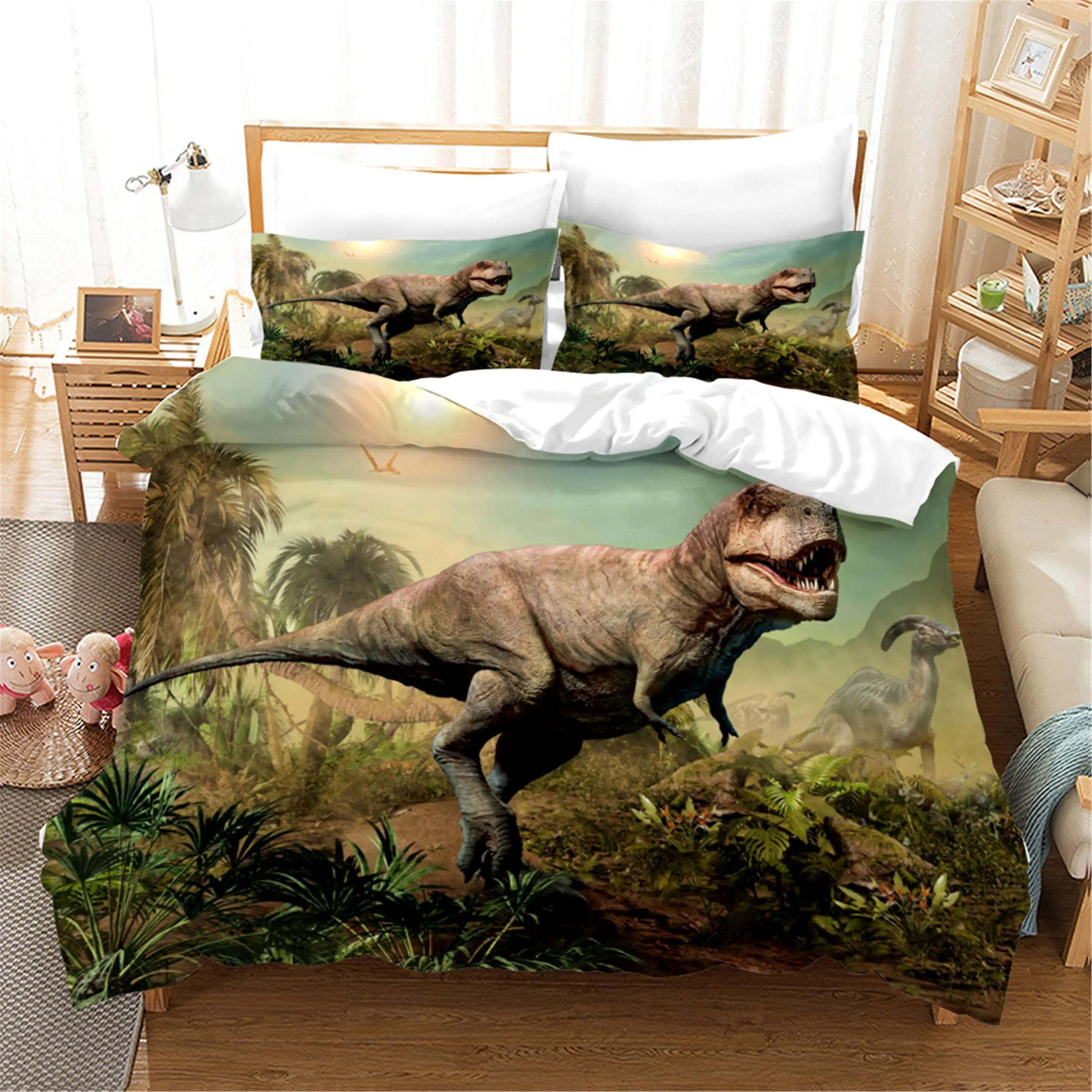 

Red Bedding Set Cartoon HomeTextiles For Kids BedSet Comforter Cover Bedroom Set Queen Dinosaur 2/3 pieceMicrofibre Duvet Cover 90x200cm