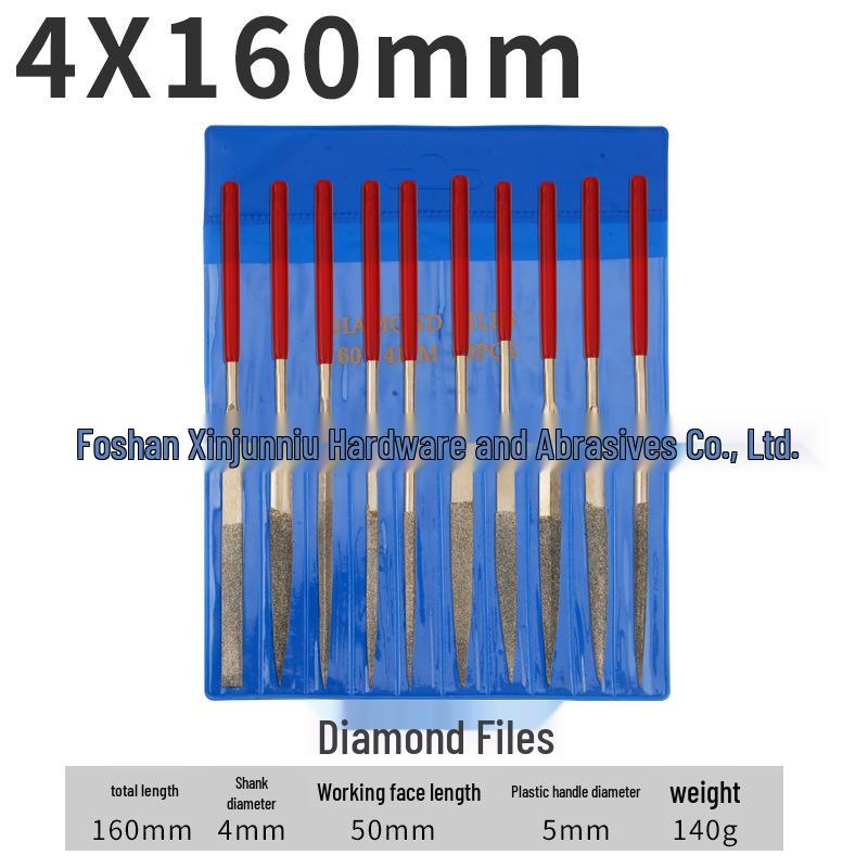 Diamond Grit Shaping Files Set: Electroplated Flat & Round Files for Woodworking