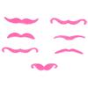7pcs Fake Mustaches Novelty Cosplay Costume Beard for Birthday Halloween Party Pink