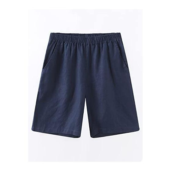 [RAKUYUME] Men's Pajamas, 100% Linen, Short Sleeve, Half Pants Set, Hemp, Room Wear, Large Size, Sweat Absorbent, Quick Drying, Thin, Cute, Top and