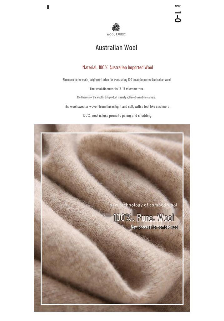 100% Pure Wool Slim Fit High Neck Sweater for Women - Autumn/Winter Fashionable Base Layer