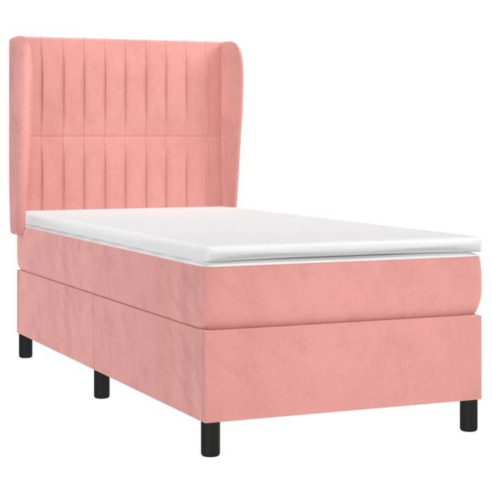 VidaXL Lit à sommier tapissier et matelas Rose 80x200 cm Velours - Modèle 3129302