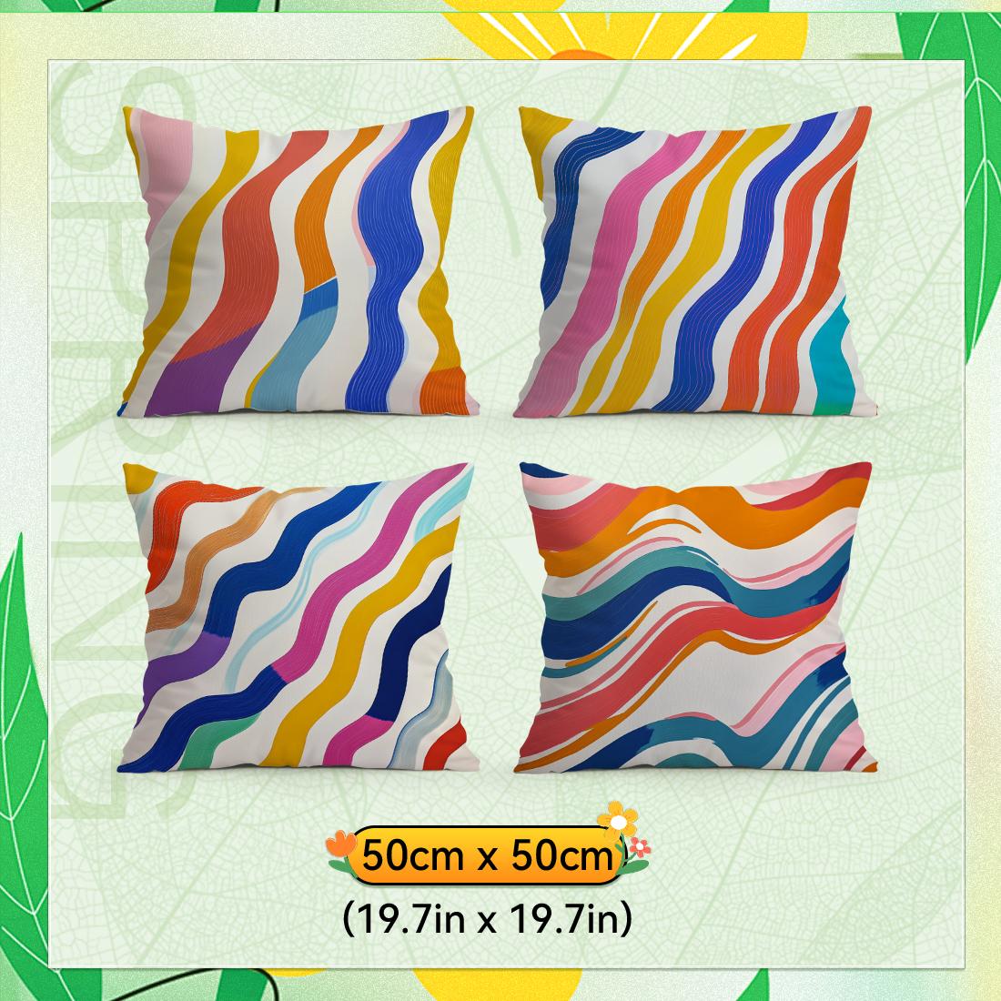 

4pcs/set geometric stripes Cushions Pillowcase Polyester Cushion Cover Throw Pillow Pillowcover Home Car Sofa Decor 4PCS