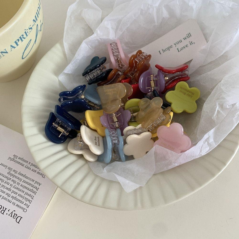 Acetic Acid Hairpin Flower Hair Clip Love Acetate Mini Hair Claw Sweet Heart Hair Clip  Girls