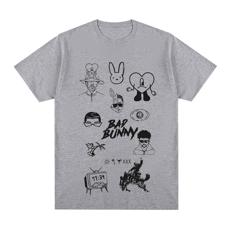 

Bad Bunny Hip Hop Rapper Vintage tshirt DTMF with Bear Cartoon Clothes Cotton Men T shirt New TEE TSHIRT Womens tops S