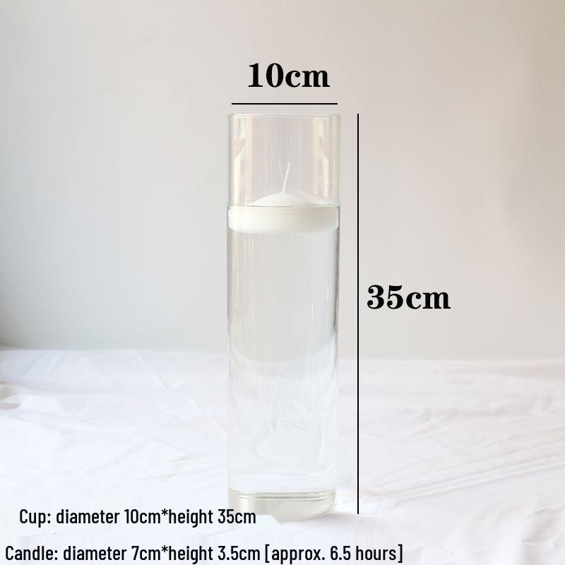 Glass Candle Holders for European Romantic Dinner, Wedding, Birthday, or Hotel Events - Floating Water Candles Included