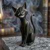 Gotisches Geschenk für Katzenliebhaber 3D-gedruckte schwarze Figur, böser Schreibtischschmuck, gruselige Verzierung Dunkle Fantasy sitzende Statue Halloween Heimtischdekoration