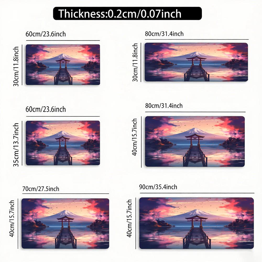 Sakura Mountain Landscape Mouse Pad Large Rubber Antislip PC Desk Accessories Mousepad for Offices and Gamer Keyboard Decor Mat