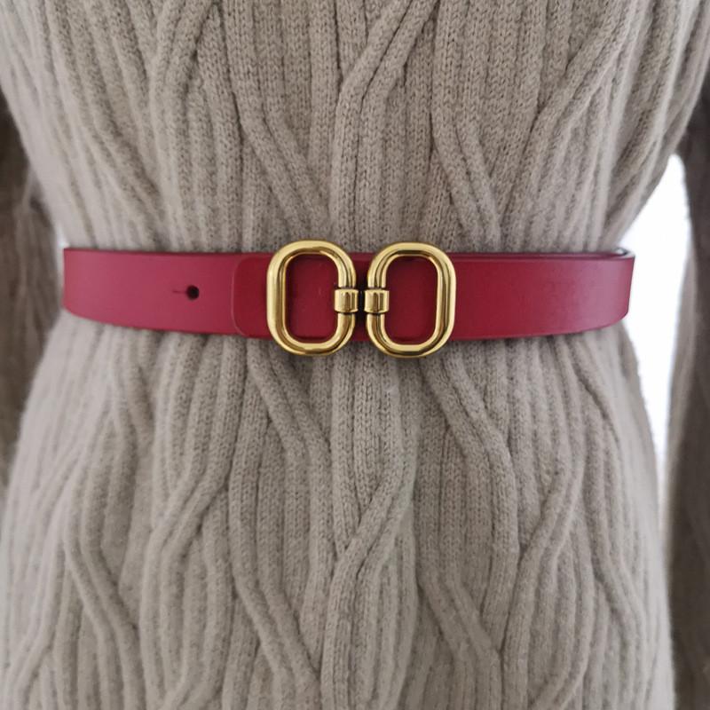 Elegant Leather Waist Belt For Women With Polished Finish And Adjustable Fit For Daily Use