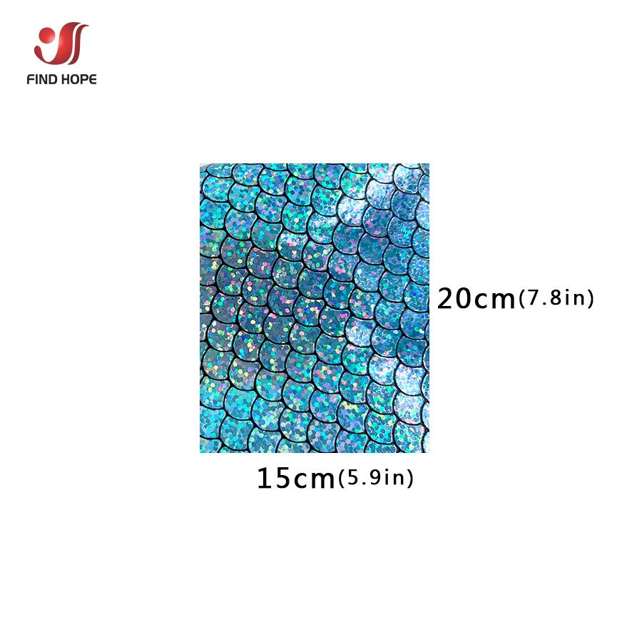 Holographic Iridescent Sparkle Mermaid Scale PU Faux Leatherette Fabric Foil DIY Bow Bags Craft Making Earring Handmade