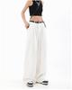 Hong Kong Retro White Wide-Leg High-Waist Women's Jeans for Summer