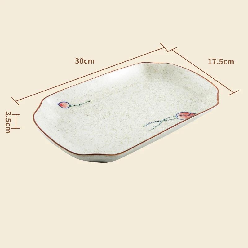 Retro Chinese Style Ceramic Plate Luxury Restaurant Large Fish Plate Exquisite Craftsmanship Dining Plates Household Tableware