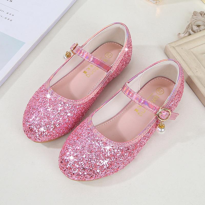 Girls' Sequined Princess Shoes - Spring/Autumn, Ballet Flat for Dance, Catwalk, or Evening Dress.