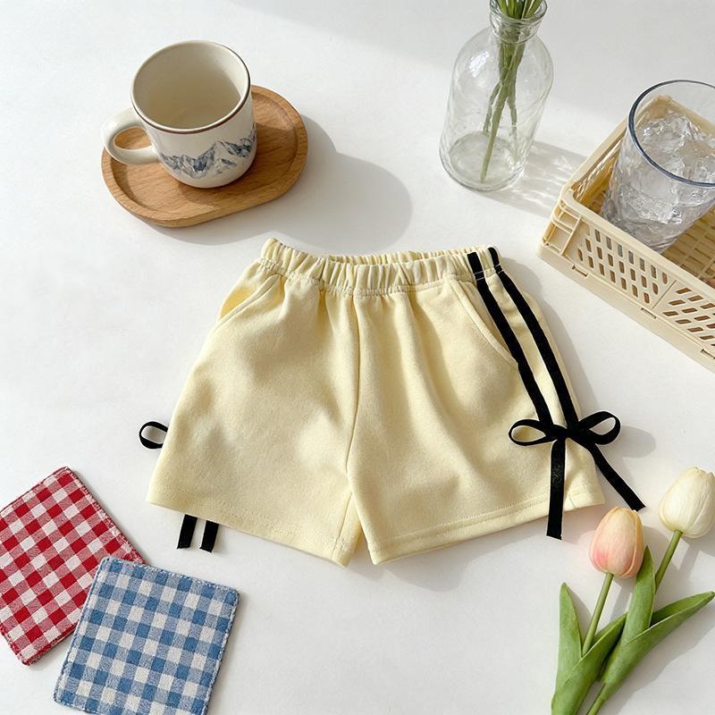 Summer Short Pants Fashionable Thin Baby Girls Loose Fit Casual Shorts Butterfly Bow Waist Cute Trendy Unisex Kids Clothing