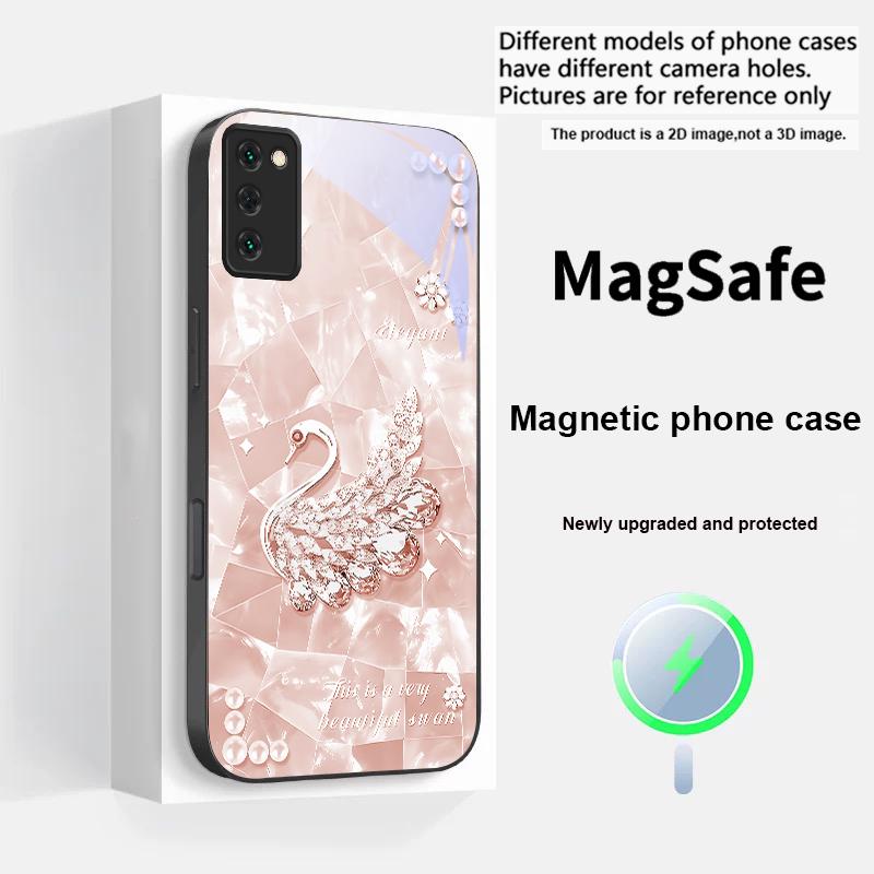 

A twinkling little pearl For Samsung S25 S25 Edge S25Ultra S8 9 10 20 S21 Pro 22 Plus S23 FE S24 Ultra Magsafe Glass Phone Case Galaxy S23+