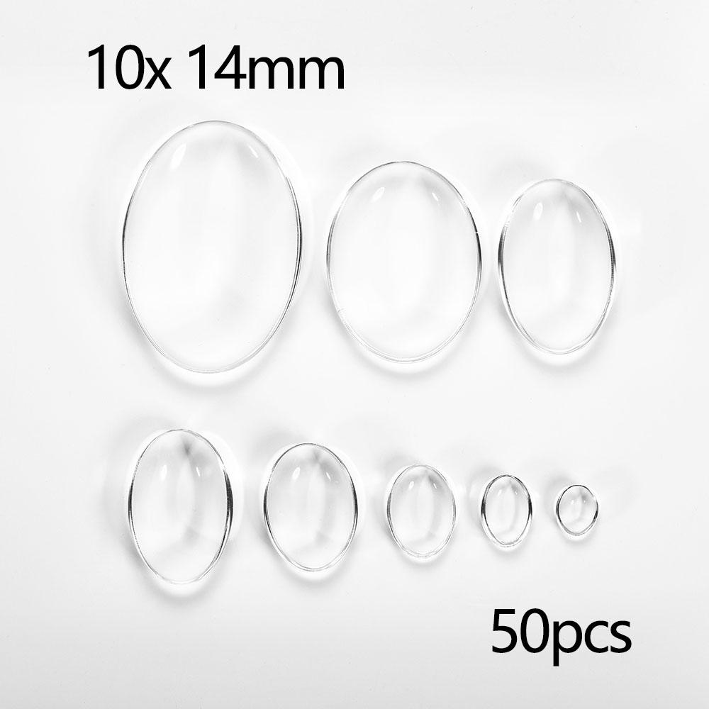 5-50Pcs/lot Transparent Round Oval Square Heart Glass Cabochon Cabochon Cameo Tray Settings For DIY Jewelry Making Supplies