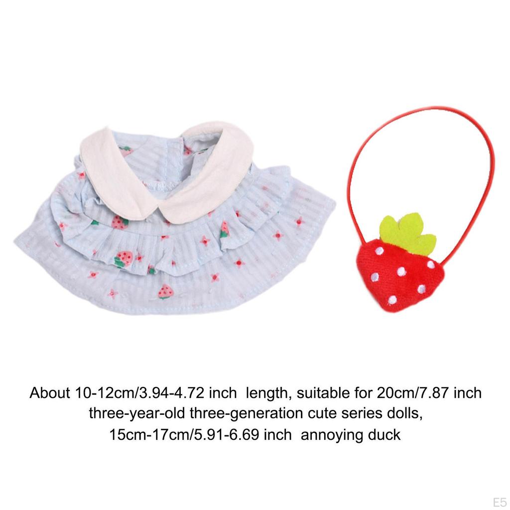 2 Pieces Dolls Dress and Bag Handmade Clothing Miniature Clothes Outfits for 8inch