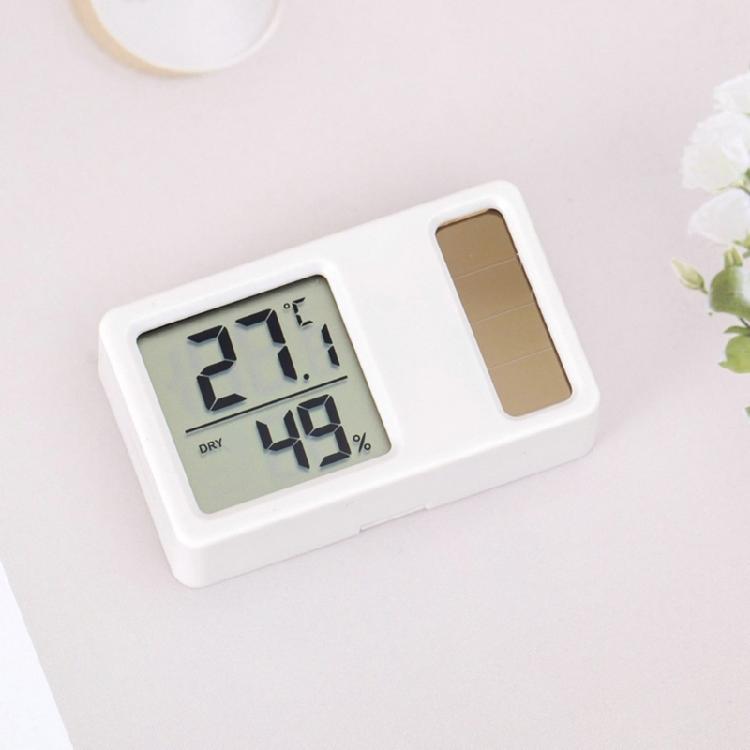 Solar Powered Small Size Hygrometer Thermometers Desktop Digital Temperature Humidity Measurement Meter Gauge for Home