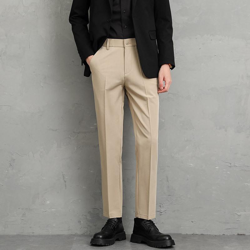 Light Business Summer Men's Casual Trousers Korean Version of Small Straight Business Men's Nine-point Light Luxury Trousers Men's