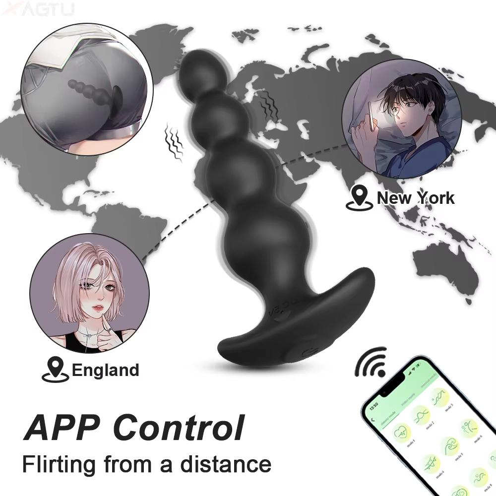 APP Bluetooth Wibrator Analny dla Mężczyzn Masażer Prostaty Bezprzewodowy Pilot Korek Analny Wibrujące Zabawki Seksualne dla Dorosłych dla Kobiet Mężczyzn Gejów