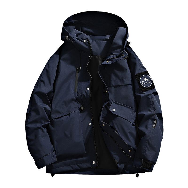 

Осенняя водонепроницаемая куртка для активного отдыха, горная модель, мужская и женская, горный костюм с капюшоном, дышащая куртка с одной застежкой XL