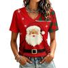 Women's Casual Christmas Printed Short Sleeve T-Shirt for Holiday and Everyday Wear