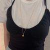 silver925 silver ball long necklace (2color)