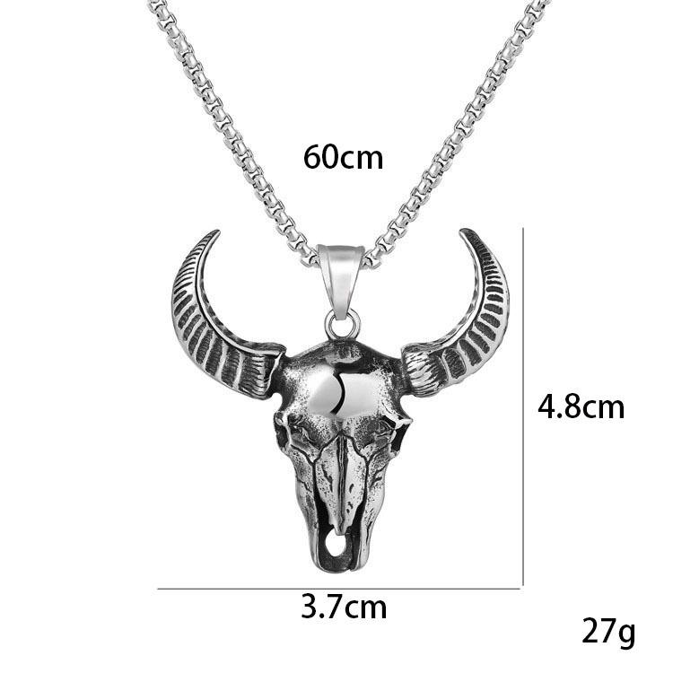 Personalized Vintage Evil Mount Satan Bull Head Demon Primate Titanium Steel Pendant Necklace