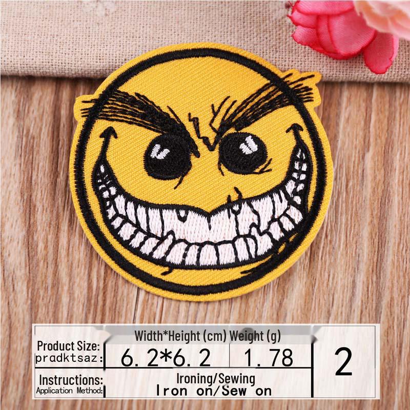 

Yixiu Horror Emoji Embroidery Patch - прикраса одягу своїми руками