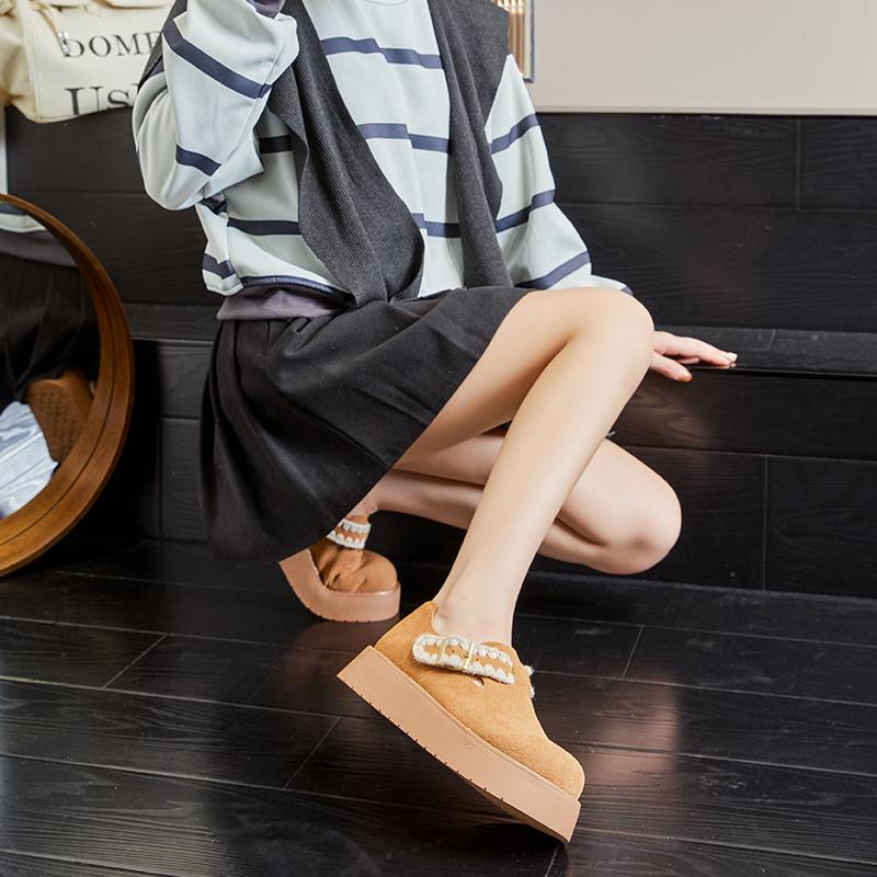 Fashion AIYUQI Women Spring Shoes Genuine Leather 2025 Spring New Platform Women's Loafers Suede Flat Retro Casual Shoes Women