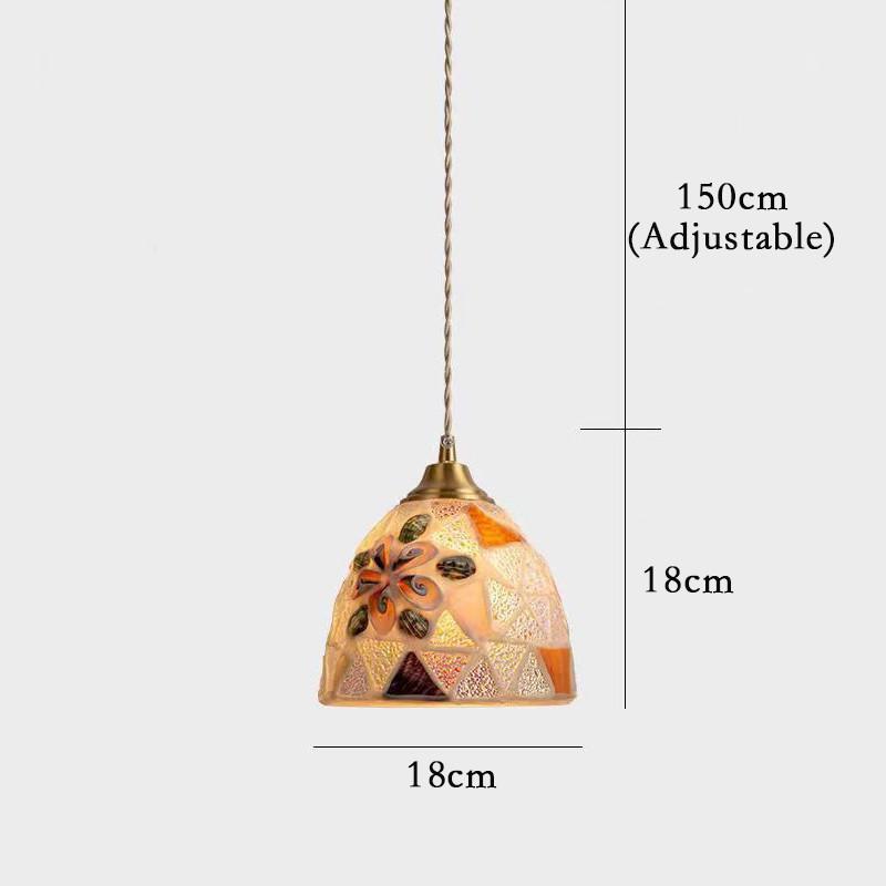 Französischer Glasleuchter im Retro-Stil - Nostalgische Muschel-Lampe für Schlafzimmer, Esstisch oder Tresen