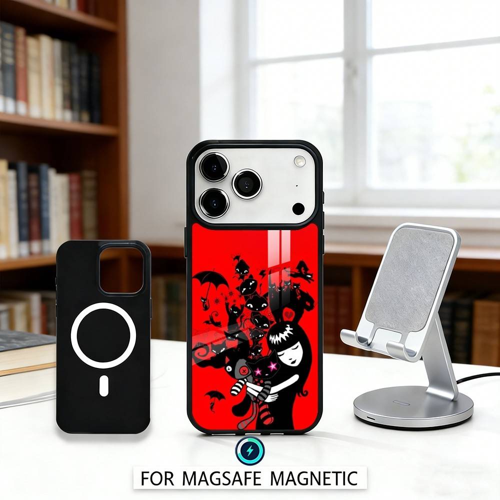 Cat E-Emily The Strange Phone Case For iPhone17,16,15,14,13,12,Pro,Max,Magnetic For Magsafe Wireless Charging