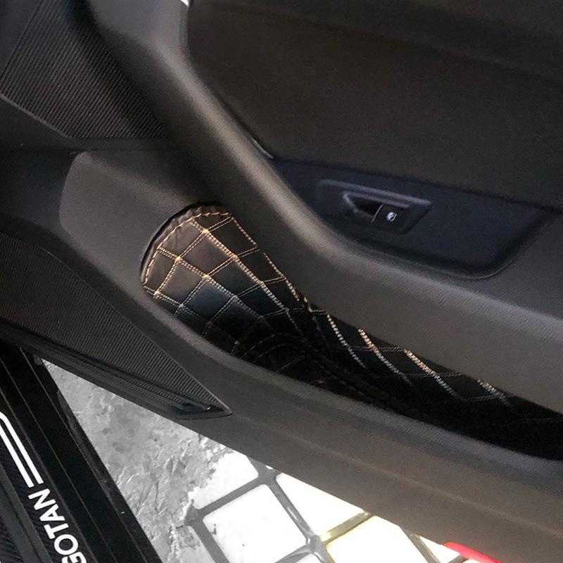 Non-Slip Leather Car Door Slot Mat for Magotan, Tayron, Sagitar, T-Roc, Tiguan L, Golf 8