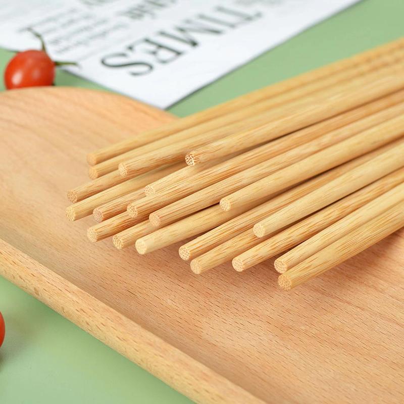 10/50 Coppie Bacchette Naturali in Legno di Bambù Carbonizzato Riutilizzabili Bacchette con Nodo di Bambù Bacchette Sano Stoviglie Cinesi