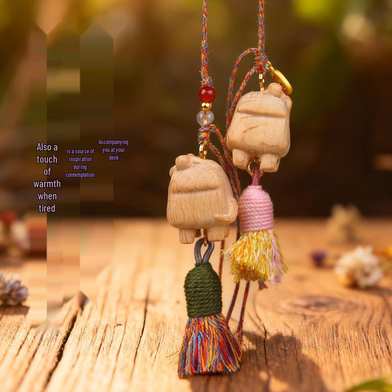 Porte-clés Cheval en Bois de Hêtre: Accessoire Sac Porte-Bonheur Fait Main pour Petite Amie ou Meilleure Amie