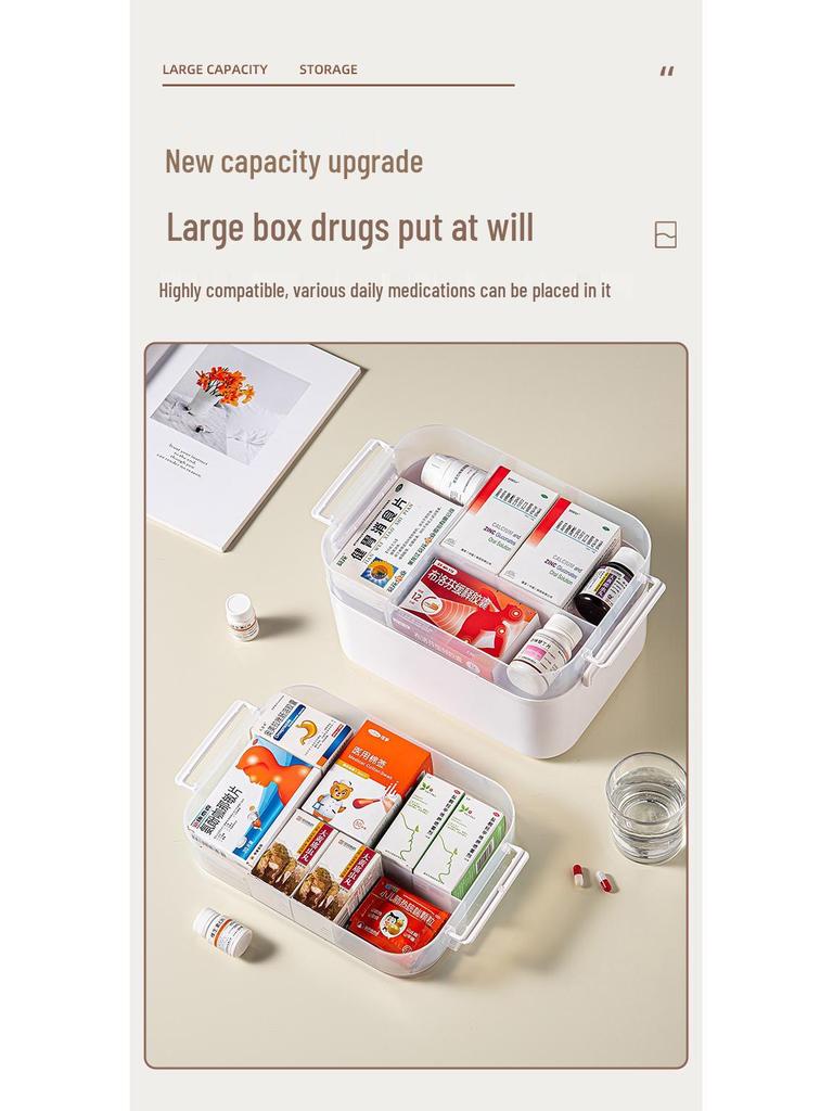 Haushalts-Erste-Hilfe-Kasten und Medikamentenaufbewahrungsbox mit großer Kapazität