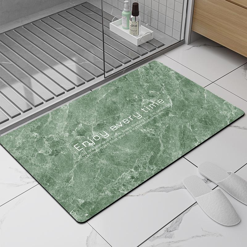 Nordic Style Marble Diatom Mud Bathroom Mat - Water Absorbent, Anti-Slip Door Mat for Toilet and Bathroom. 40x60cm