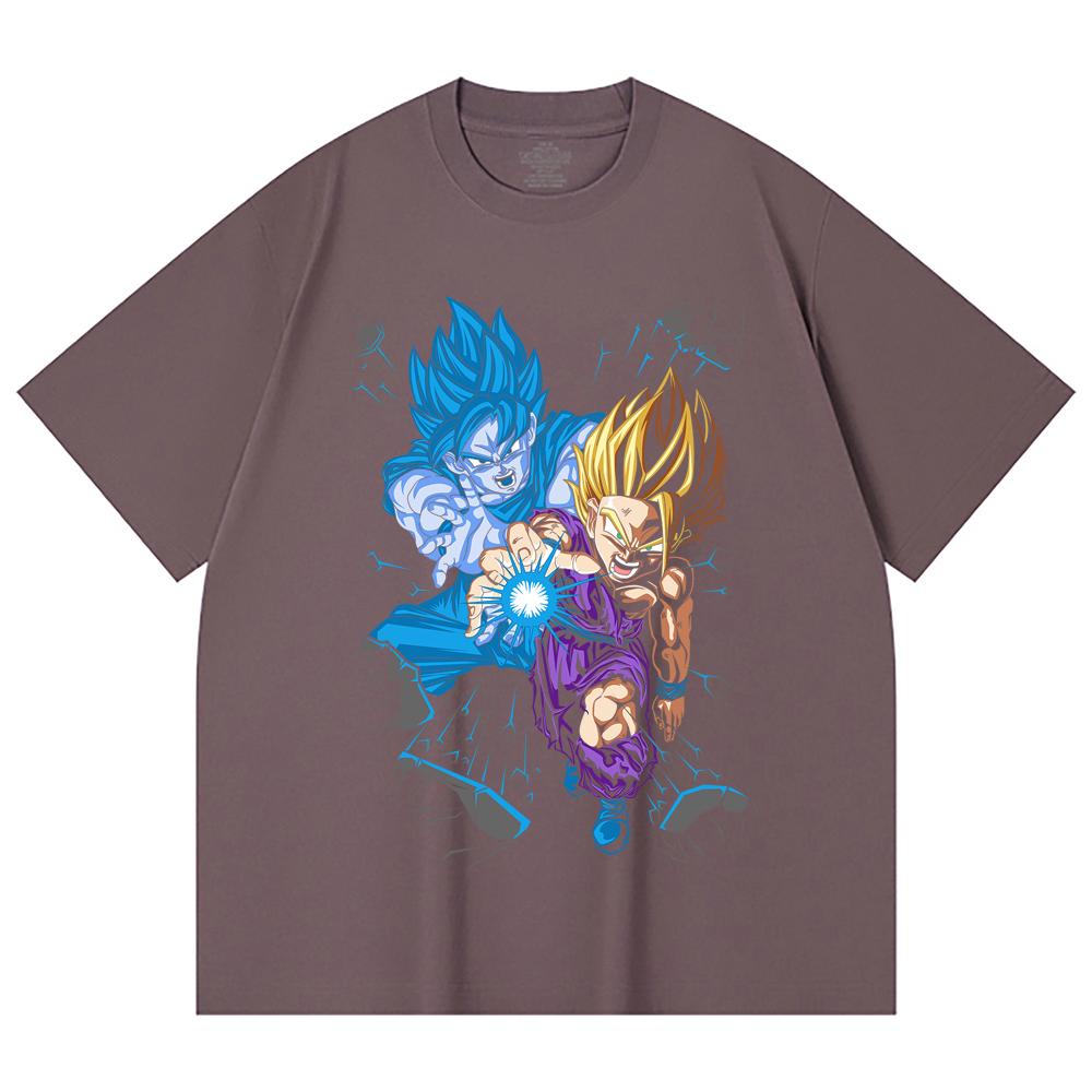 230 Gsm 100% Cotton Dragon Ball V64 Gohan Goku Print Unisex Heavy Cotton T Shirt