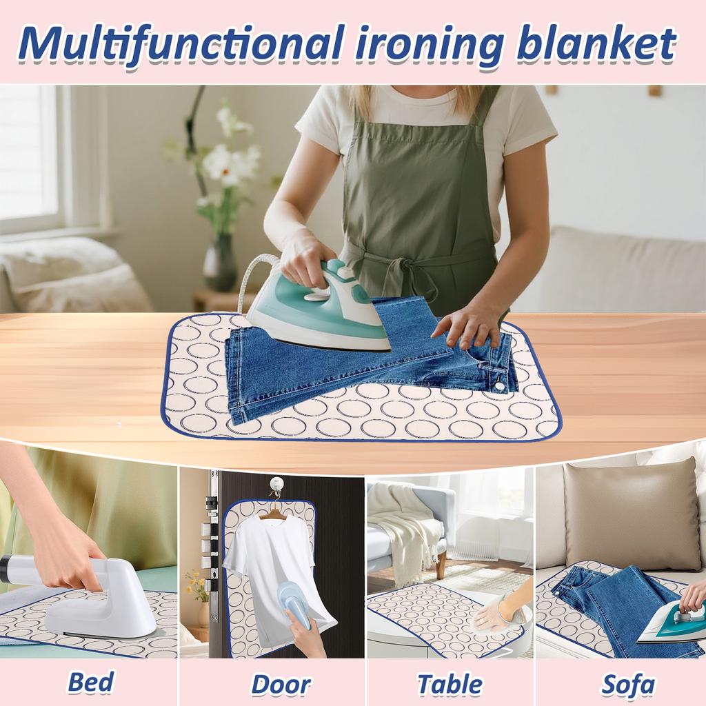 Tapis de Repassage Portable Pliable Couverture de Repassage Épaisse Résistante à la Chaleur Voyage Protège-Vêtements Planche Linge Silicone Repose-Fer