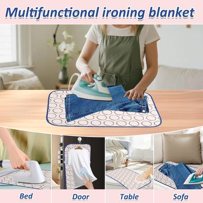 Ironing Mat Portable Folding Ironing Blanket Thick Heat Resistant Travel Clothes Protector Board Laundry Silicone Iron Rest Pad